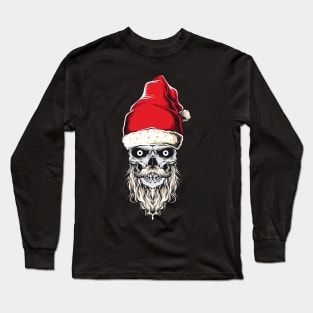 barber shop Beard Mustache Christmas Hat Long Sleeve T-Shirt